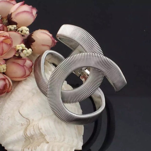 Elegant Alloy Wide With Spring Cuff Bracelet Bangles B1 in Gold /Silver