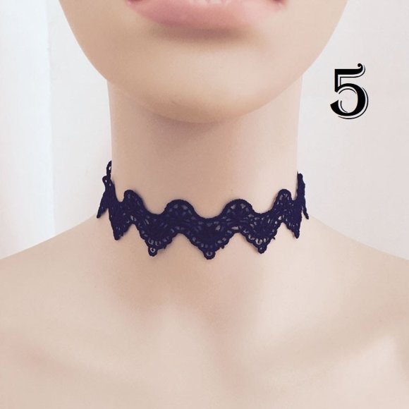 Vintage Black Lace Choker Necklace Trendy 90’s Style J6