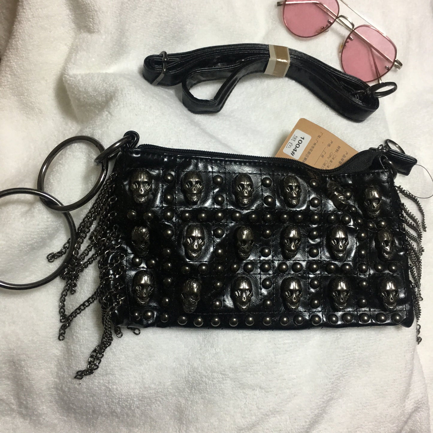 Black Skulls Rock Hobo Shoulder Crossbody Bag