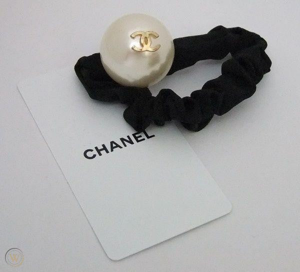 Elastic Pearl Pony Ponytail Holder Hair Tie Black
