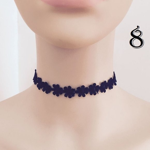 Vintage Black Lace Choker Necklace Trendy 90’s Style J6