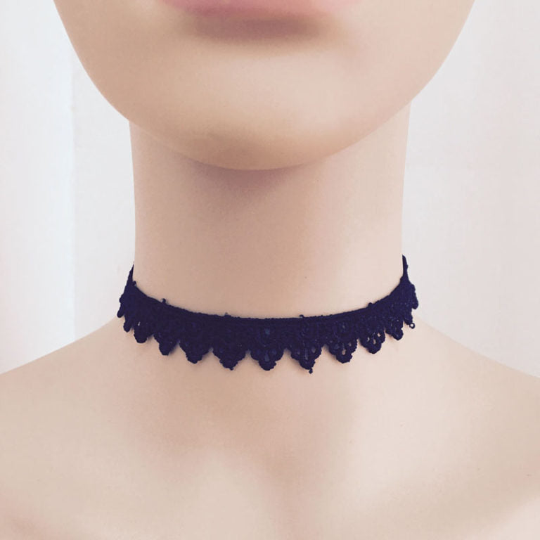 Vintage Black Lace Choker Necklace Trendy 90’s Style J6