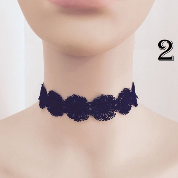 Vintage Black Lace Choker Necklace Trendy 90’s Style J6