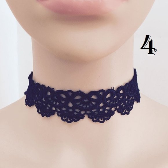 Vintage Black Lace Choker Necklace Trendy 90’s Style J6