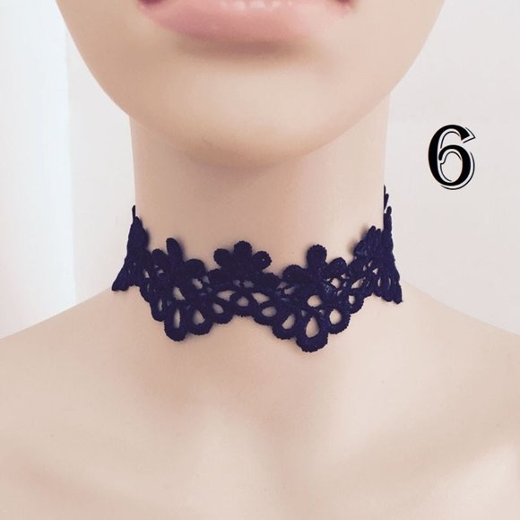 Vintage Black Lace Choker Necklace Trendy 90’s Style J6