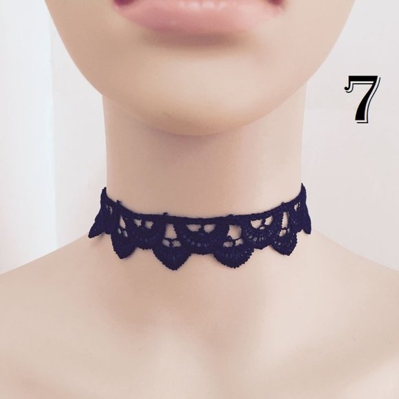 Vintage Black Lace Choker Necklace Trendy 90’s Style J6