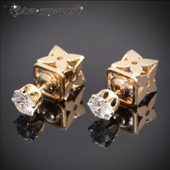 Luxury Design Diamond Golden Stuff Earring