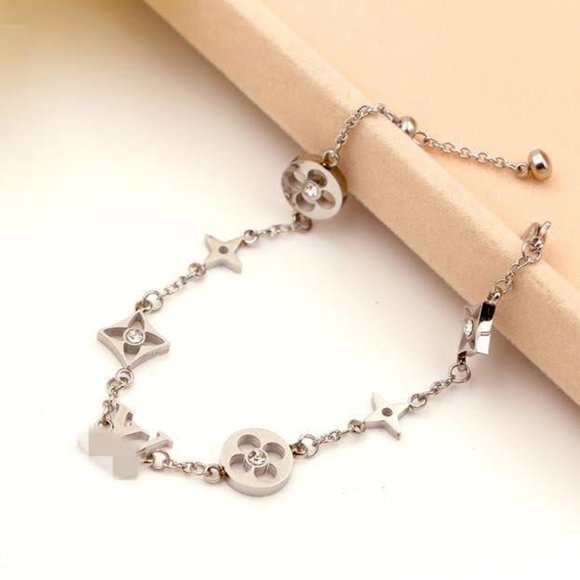Gold/Silver/Rose Gold Flower Alphabet Bracelet