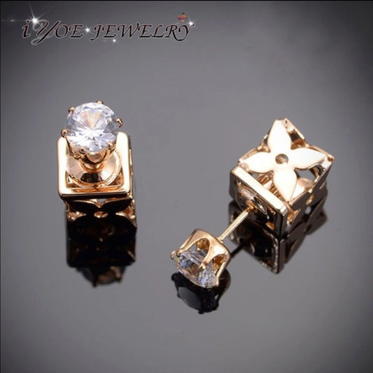 Luxury Design Diamond Golden Stuff Earring